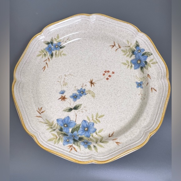 VTG Mikasa Garden Club Day Dreams Dinner Plate Blue Floral EC 461 Made In Japan - Picture 1 of 10